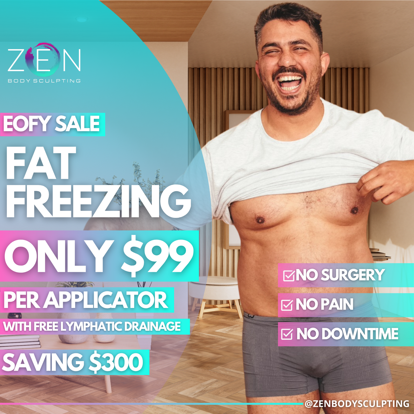 FAT FREEZING FOR MEN - $99 PER APPLICATOR