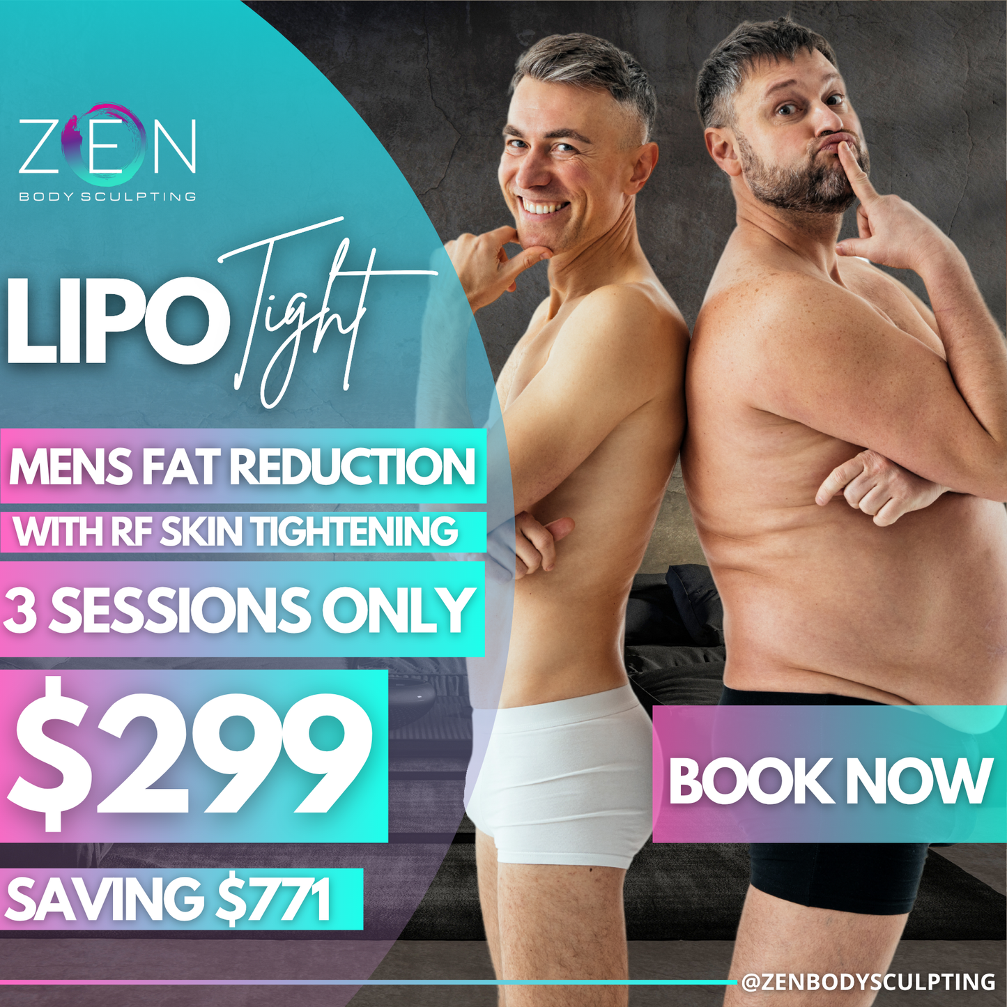 3 LIPOTIGHT SESSIONS - FAT REDUCTION FOR MEN PROMO