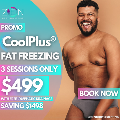 COOLPLUS FAT FREEZING FOR MEN - 3 SESSIONS JUST $499