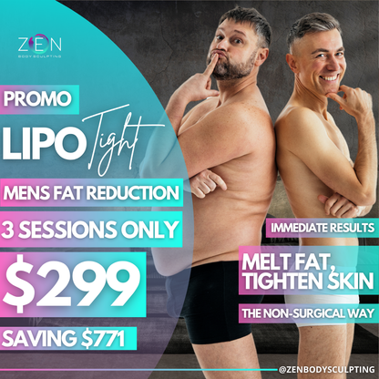 3 LIPO-TIGHT SESSIONS - FAT REDUCTION PROMO FOR MEN