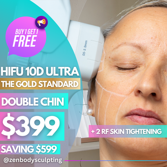HIFU 10D ULTRA - DOUBLE CHIN REDUCTION (BUY ONE GET ONE FREE) + 2 BONUS RF SKIN TIGHTENING