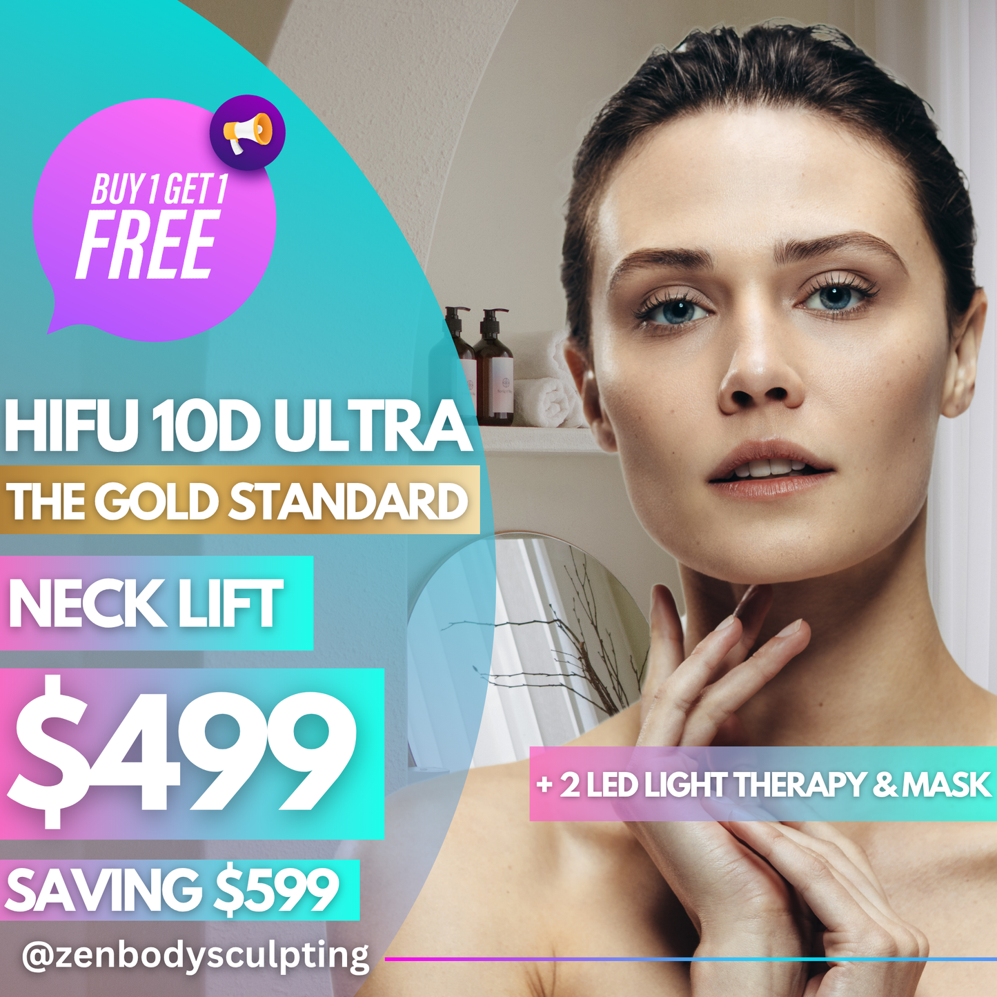 HIFU 10D ULTRA -  2 SESSIONS OF NECK LIFT